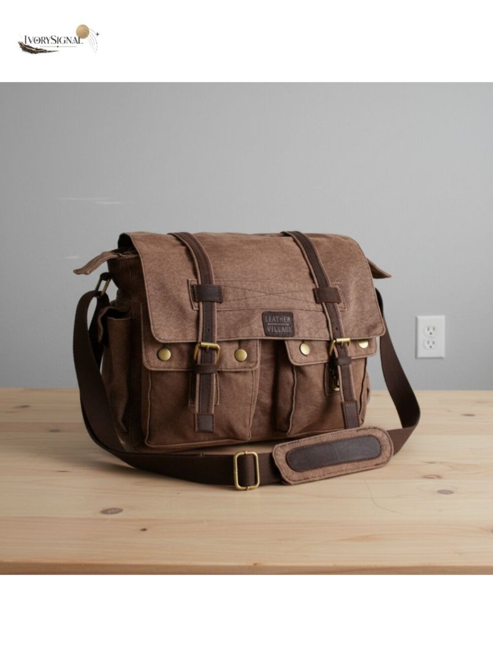 Waxed Canvas Messenger Bag Laptop Satchel 16 inch Work Travel